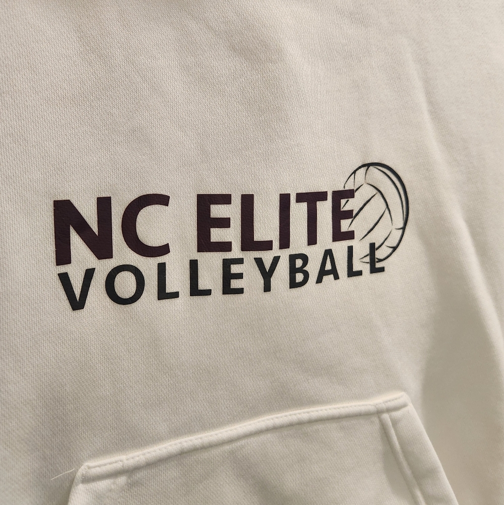 Nike White NC Elite Volleyball Hoodie with Black Embroidered Logo - Picture 4 of 6